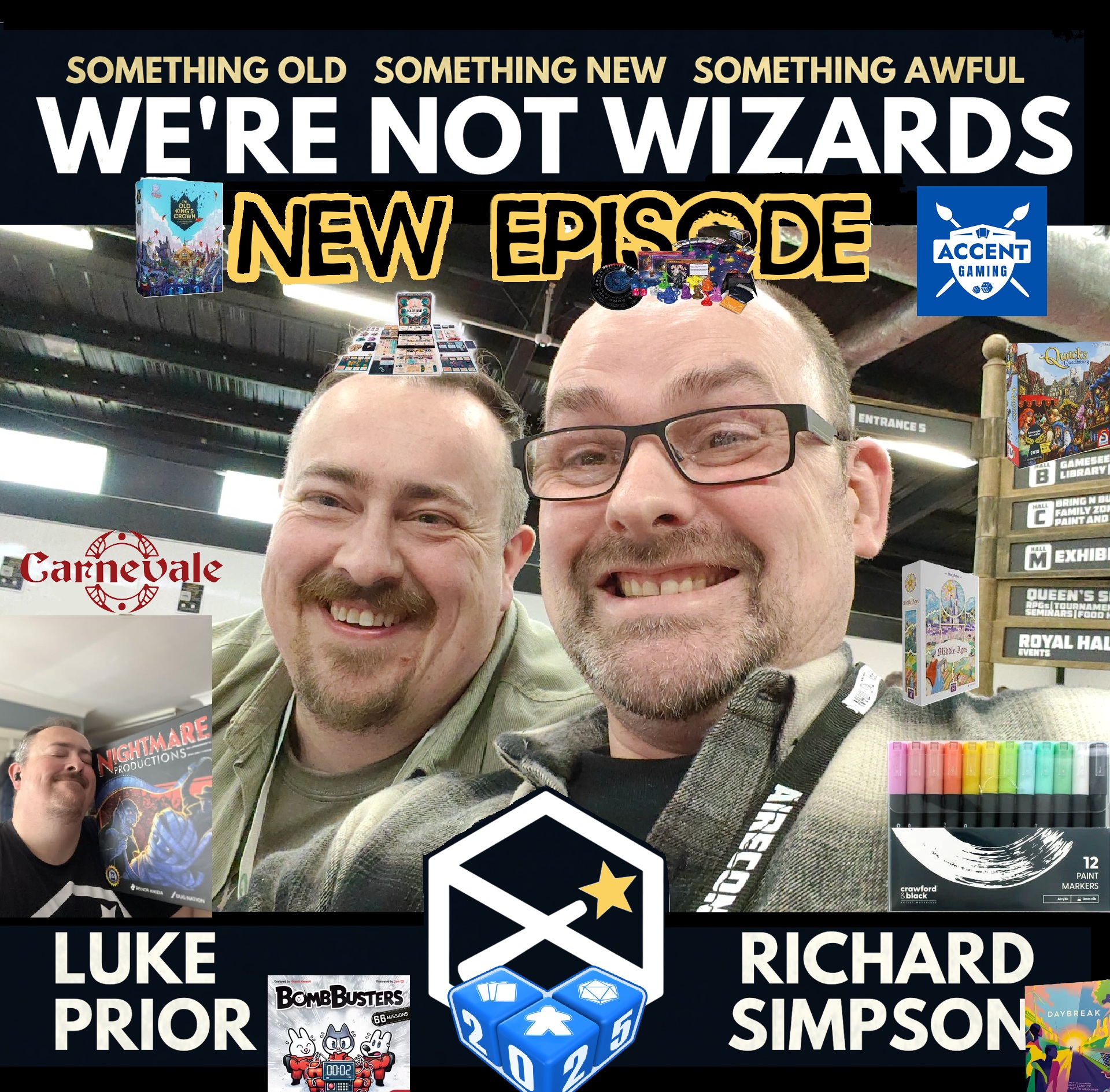 S10 Ep 553 Dear August. Painting Pens in the Middle Ages -We're Not Wizards Board Game Podcast